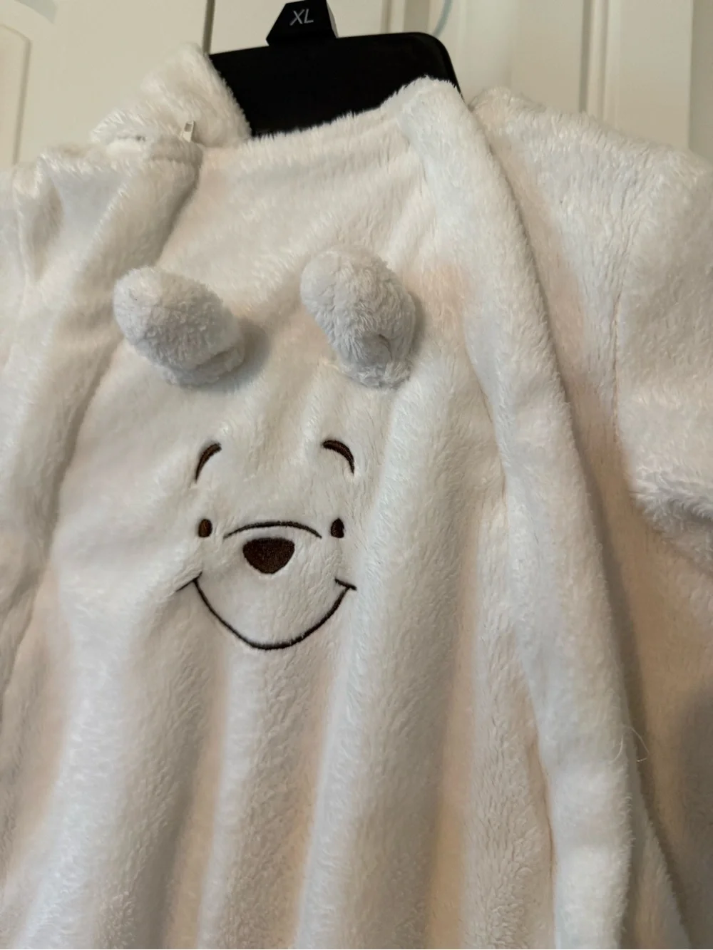 Disney White Plush Bear Face Sleep Sack with Pom-Ear Accents